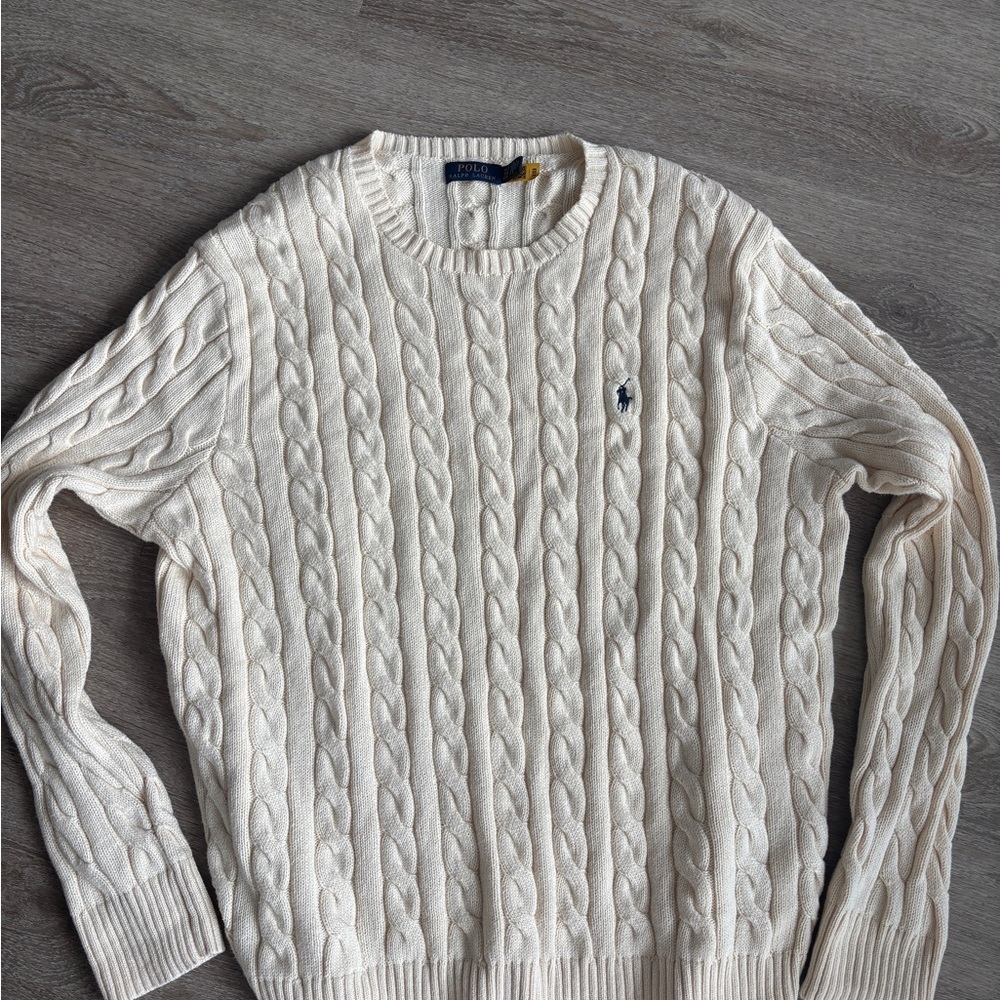 Polo Ralph Lauren Cream Cable Knit Sweater - XL